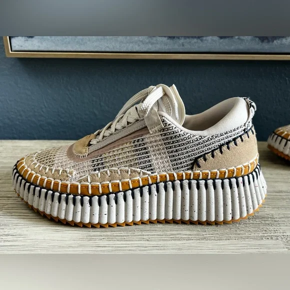 ✨CHLOE✨EXCELLENT CONDITION✨AVAILABLE NOW @ SAKS $895✨Nama Mixed Media Platform - Picture 10 of 13